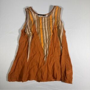 Doe & Rae Orange Striped Sleeveless Top